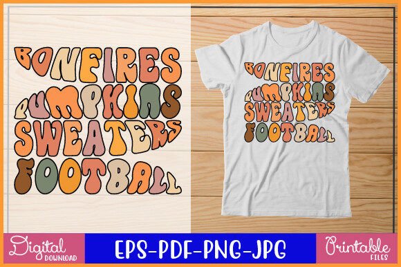 Bonfires Pumpkins Sweaters Football Graphics for Crafts