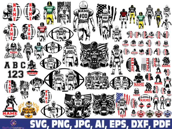 Football Player SVG Graphics for Crafts