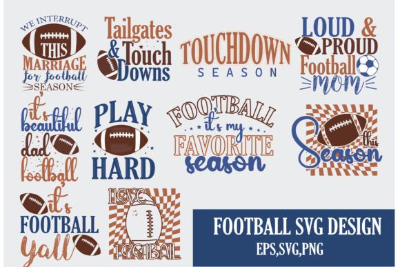 Football SVG Bundle Design: Graphics for Crafts & Content