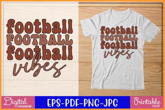 Football Vibes Retro Sublimation Graphics for Crafts
