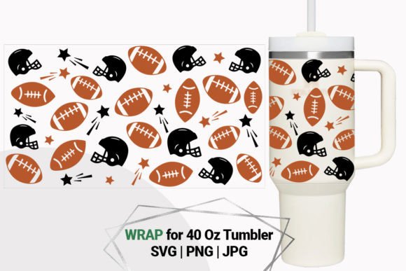 Football Wrap for 40 Oz Tumbler
