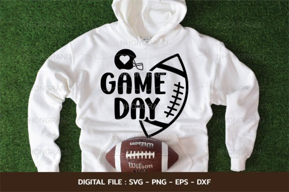 Game Day with Football Helmet and Heart: Graphics for Crafts