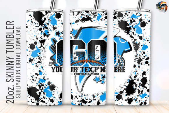 Go Football Blue White Tumbler Wrap