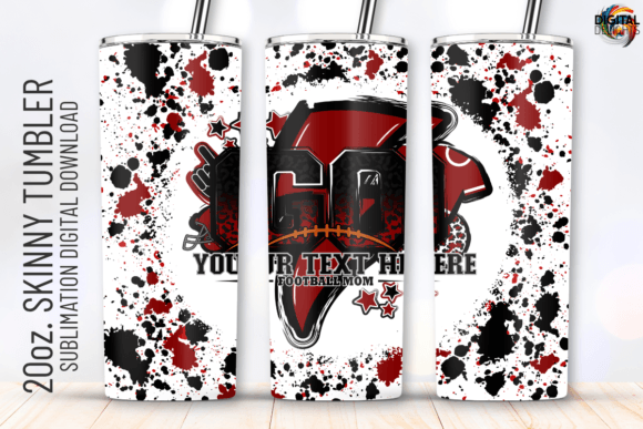 Go Football Maroon Black Tumbler Wrap: Graphics for Crafts & Content