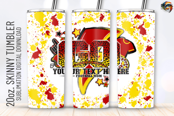 Go Football Red Yellow Tumbler Wrap