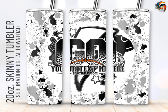Go Football White Black Tumbler Wrap Graphics