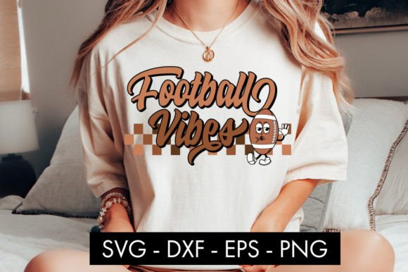 Retro Football Vibes SVG Cut File PNG: Graphics for Crafts & Local Branding