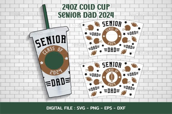 Senior Dad 2024 Football SVG for Crafts & Graphics