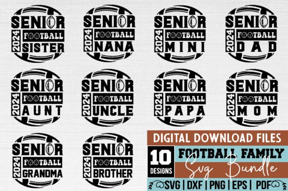 Senior Football Family SVG Bundle: Graphics for Crafts & Local Branding