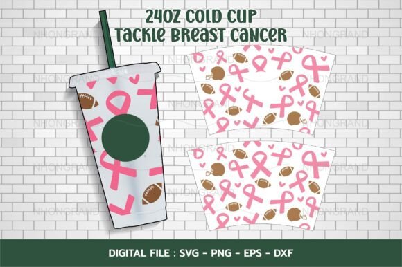 Tackle Breast Cancer Football Pink SVG Graphics